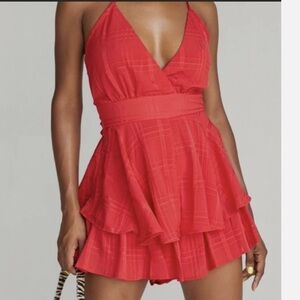 NEW Davi & Dani Red Holiday Romper Dress Present Party Christmas Size Small